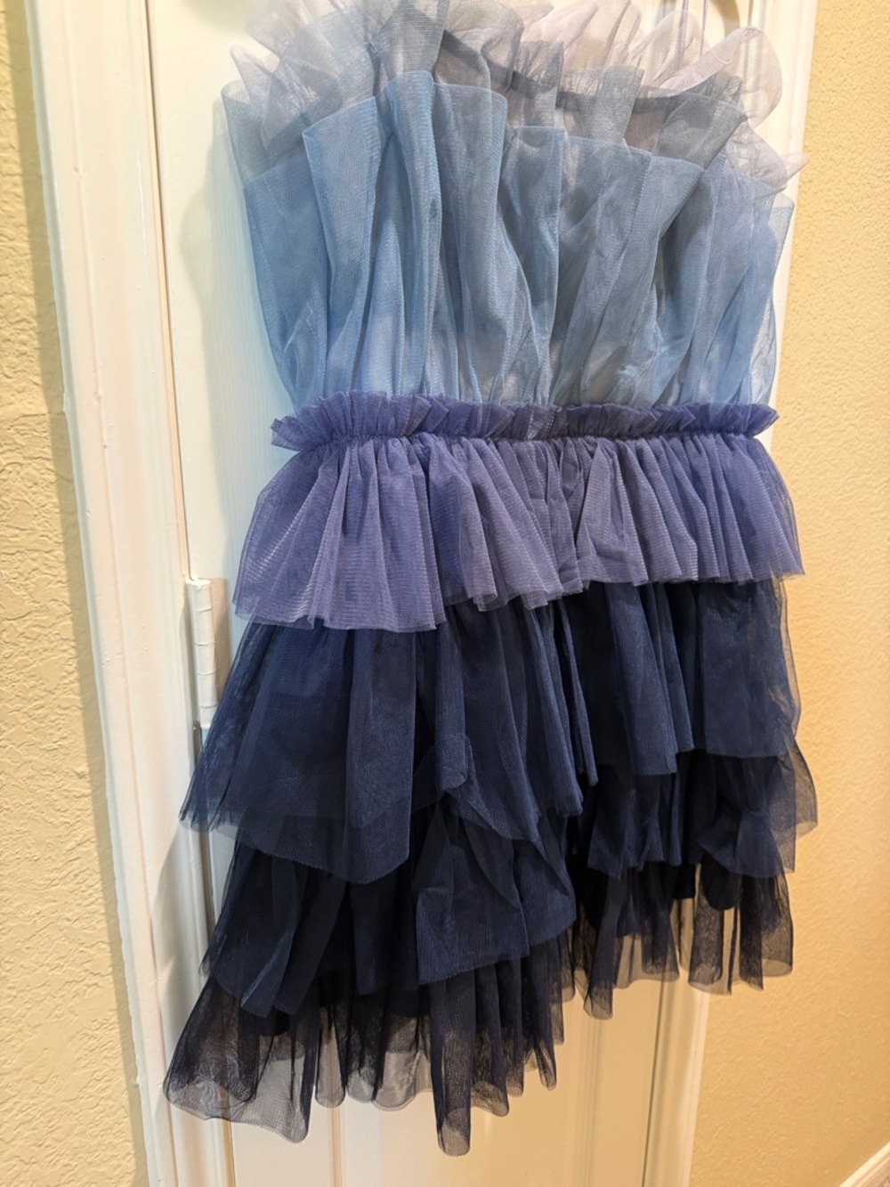Storia Blue Tiered Tulle Mini Dress - Picture 3 of 6